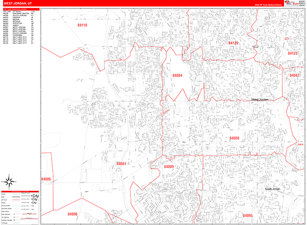 West Jordan, UT Zip Code Map